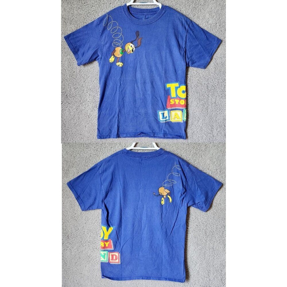 Disney Parks Toy Story Land Slinky Dog Graphic Blue T Shirt Size Medium Cotton